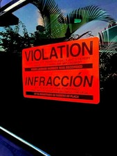  REAL  5 PACK NO PARKING WARNING STICKERS BILINGUAL VIOLATION  700 PKS SOLD  