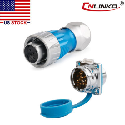 10 Pin Power Connector Female Plug & Male Socket Waterproof IP67 HeavyDuty Metal
