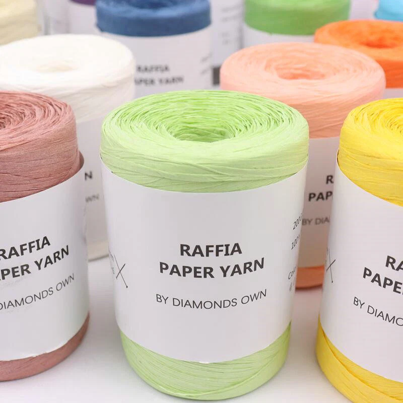 Crochet hat DIY Hand summer Home 240M RAFFIA Natural Fiber paper knitting yarn - Image 2 of 4