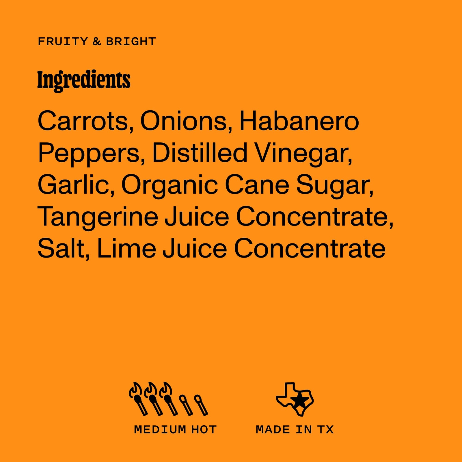 Hot Sauce by Yellowbird - with Habanero Peppers, Garlic, Carrots, and Tangeri...