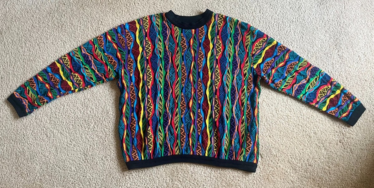 Coogi Australia 3D セーター　90年代ストリート Vintage 90s Coogi Australia 3D Colorful Pullover Sweater XL