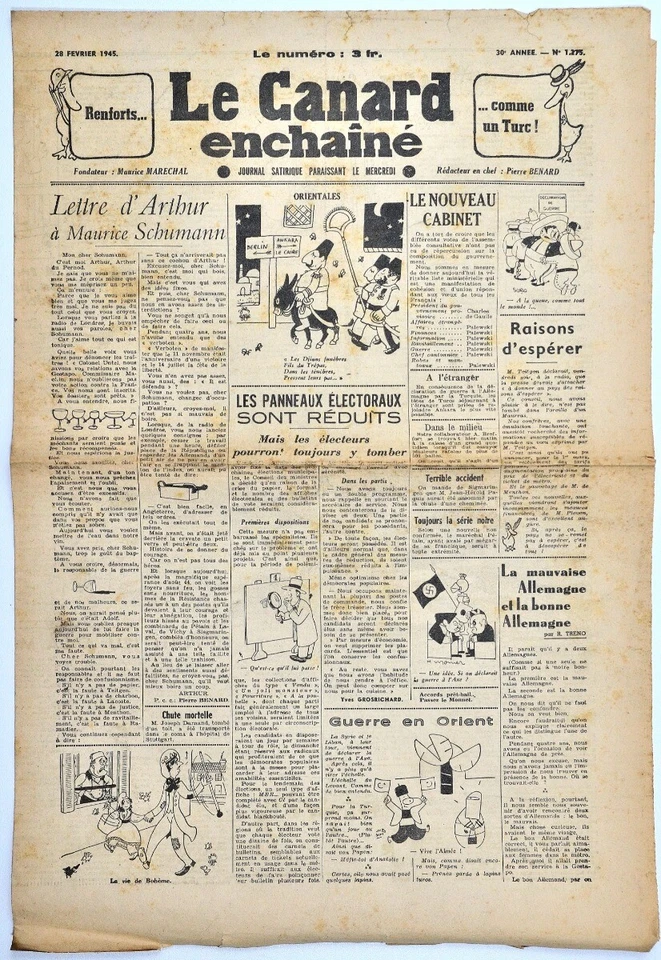 Le CANARD ENCHAINE numero 1275 - 28/02/1945 - Photo 1/1
