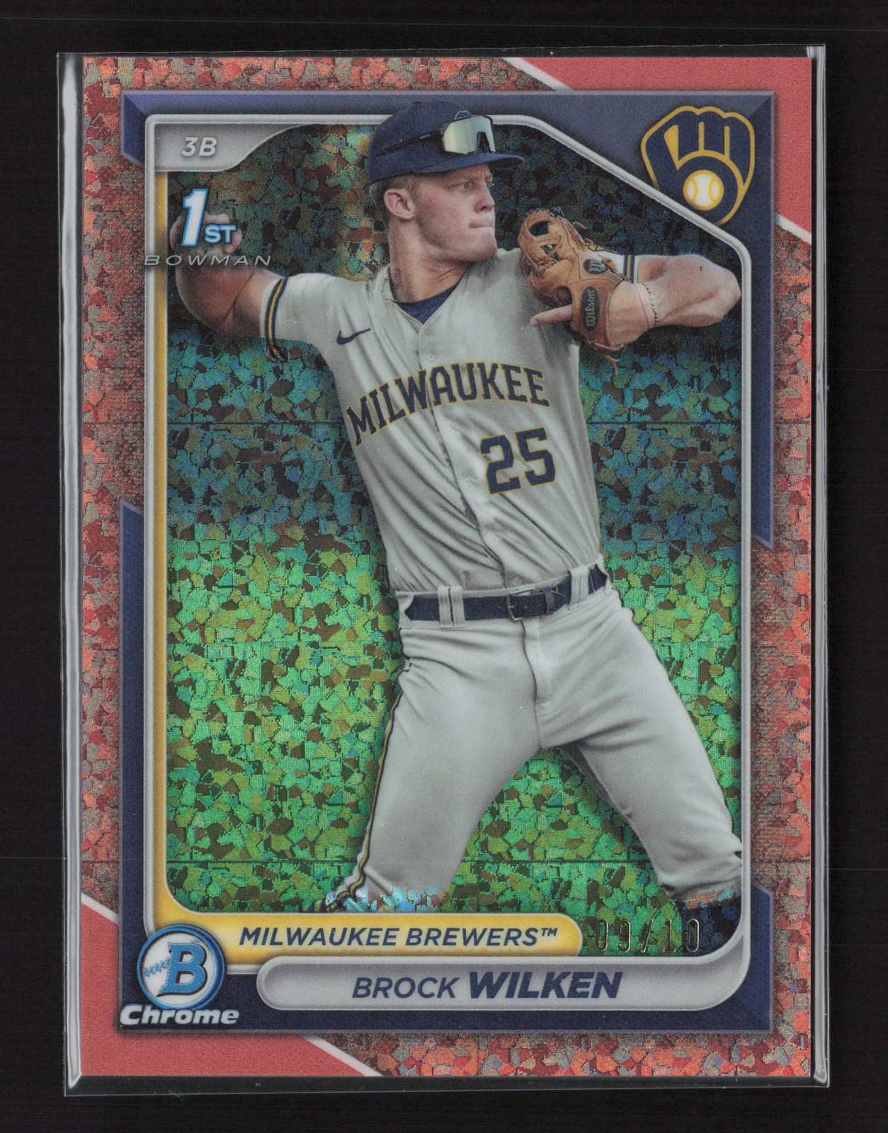 Brock Wilken 2024 Bowman #BCP-86 Chrome Rose Gold Mini-Diamond Refractor #/10