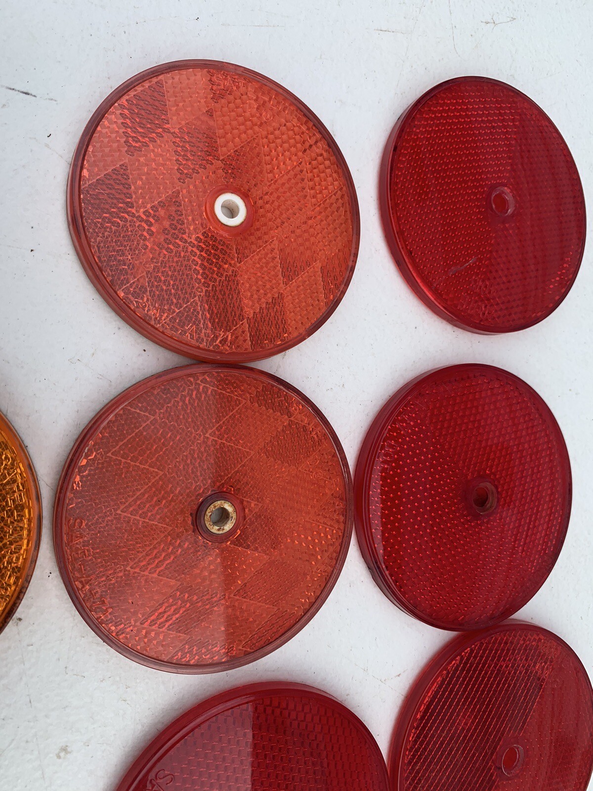 (6) Red Grote #4015 (1) Amber Reflectors Markers With Mounting Holes ...