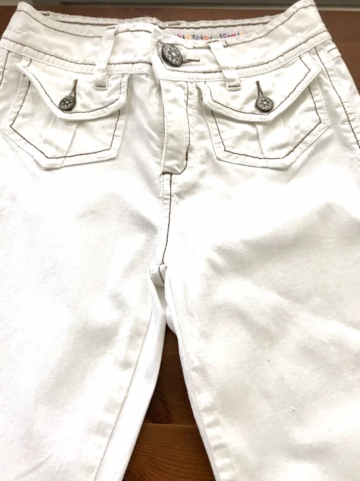 The Children’s Place Stretch TCP Niñas Blanco Capris Talla 8 Cintura Ajustable Foto 2 de 4
