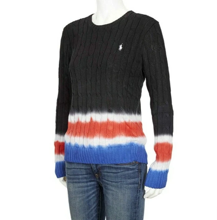 Polo Ralph Lauren Tie Dye Cable Knit Sweater Small NWT