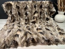 Authentic Real Fox Fur Throw 64' x 80'' with Crafted from Patchwork Pieces