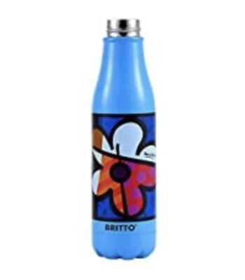 Britto Thermo Vakuum Blau Pop Art Apfel Isolierkolben Flasche 500ml Heiß Kalt