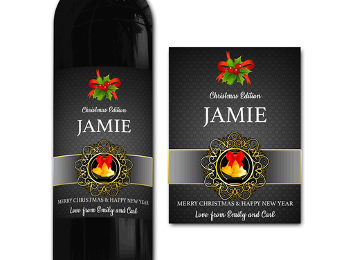 Personalised Christmas wine bottle label, /XMAS GIFT/ Any occasion/New year - Picture 3 of 8