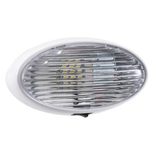 RecPro RV 12V Oval LED Porch Light with Clear Lens RV Utility Light Fixture