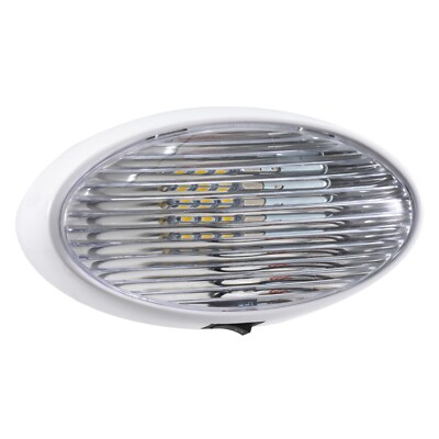 RecPro RV 12V Oval LED Porch Light with Clear Lens RV Utility Light Fixture