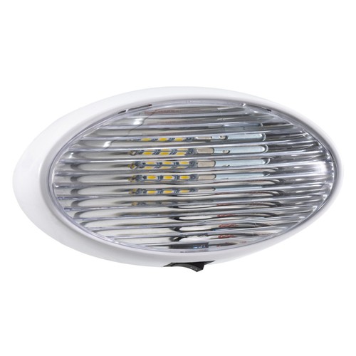 RecPro RV 12V Oval LED Porch Light with Clear Lens RV Utility Light Fixture