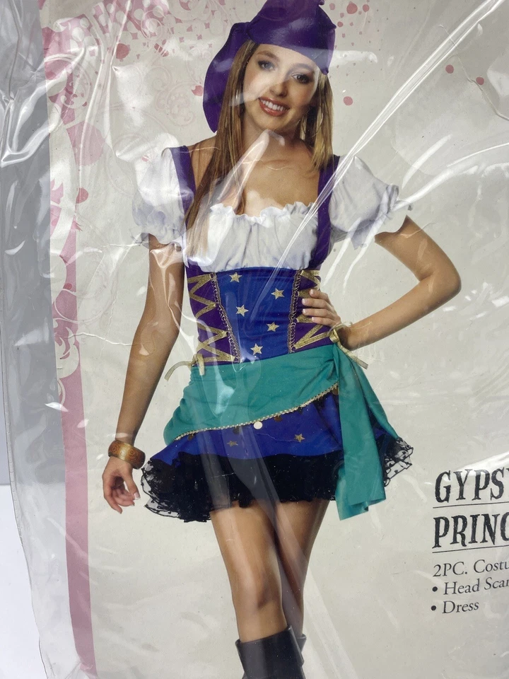 Leg Avenue Princesa Gitana Disfraz Juniors Mediano/Grande Bufanda y Vestido 83486 Foto 3 de 4