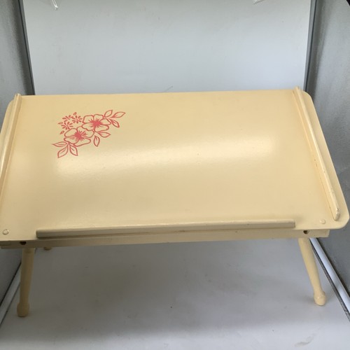 Pink Flower Wood Bed TV Lap Tray Table Golden Rule Line General Wood USA 22x12x9