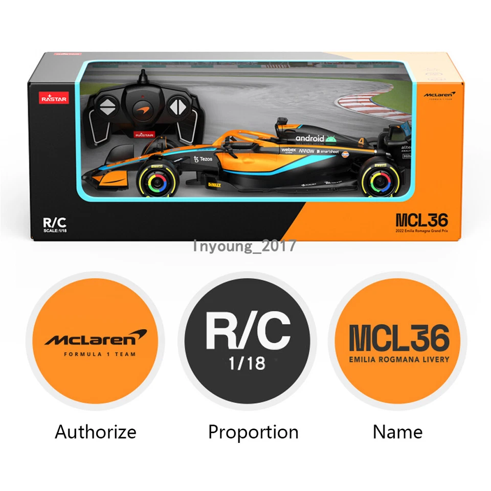 1:18 F1 Mclaren MCL36 2022 Ferngesteuertes Auto Formel 1 RC Auto Lando Norris 4 - Bild 3 von 4