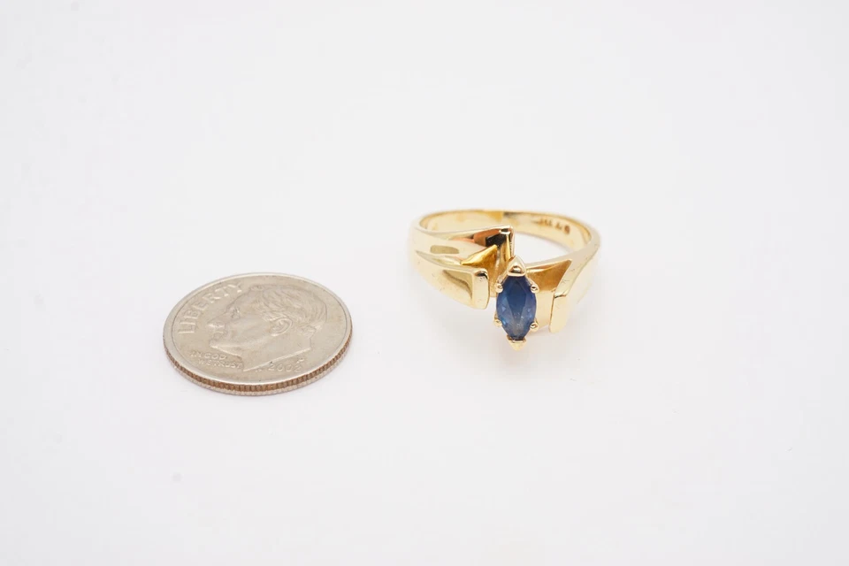 14k Yellow Gold Sapphire Ring Size 7 Alwand Vahan Foto 2 de 4