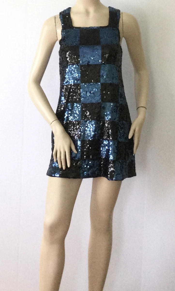 Alice and olivia blue sequin cheap dress