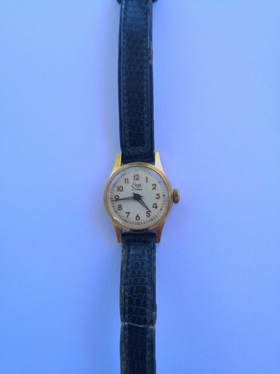 Montre Bracelet Femme Elge - Mécanique Remontage Manuel - Vintage Plaqué Or