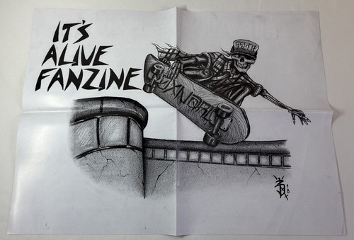 18x24 double-sided punk rock skater poster IT'S ALIVE FANZINE