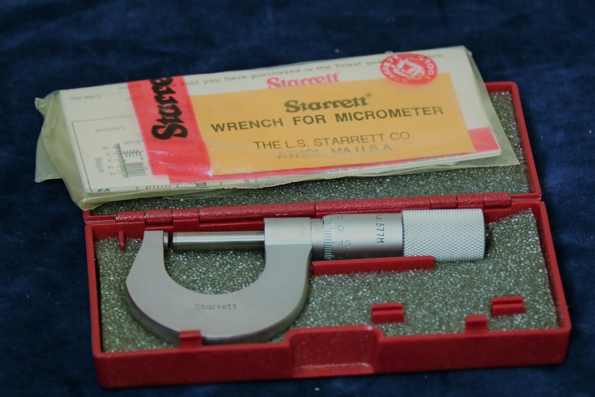 Starrett 208DZ Stainless Steel Can Seam Micrometer 0-.375" Range USA
