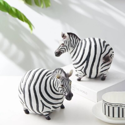 Süße übergroße Zebra Figur entzückende Tier Skulpturen Ornamente Deko Statue
