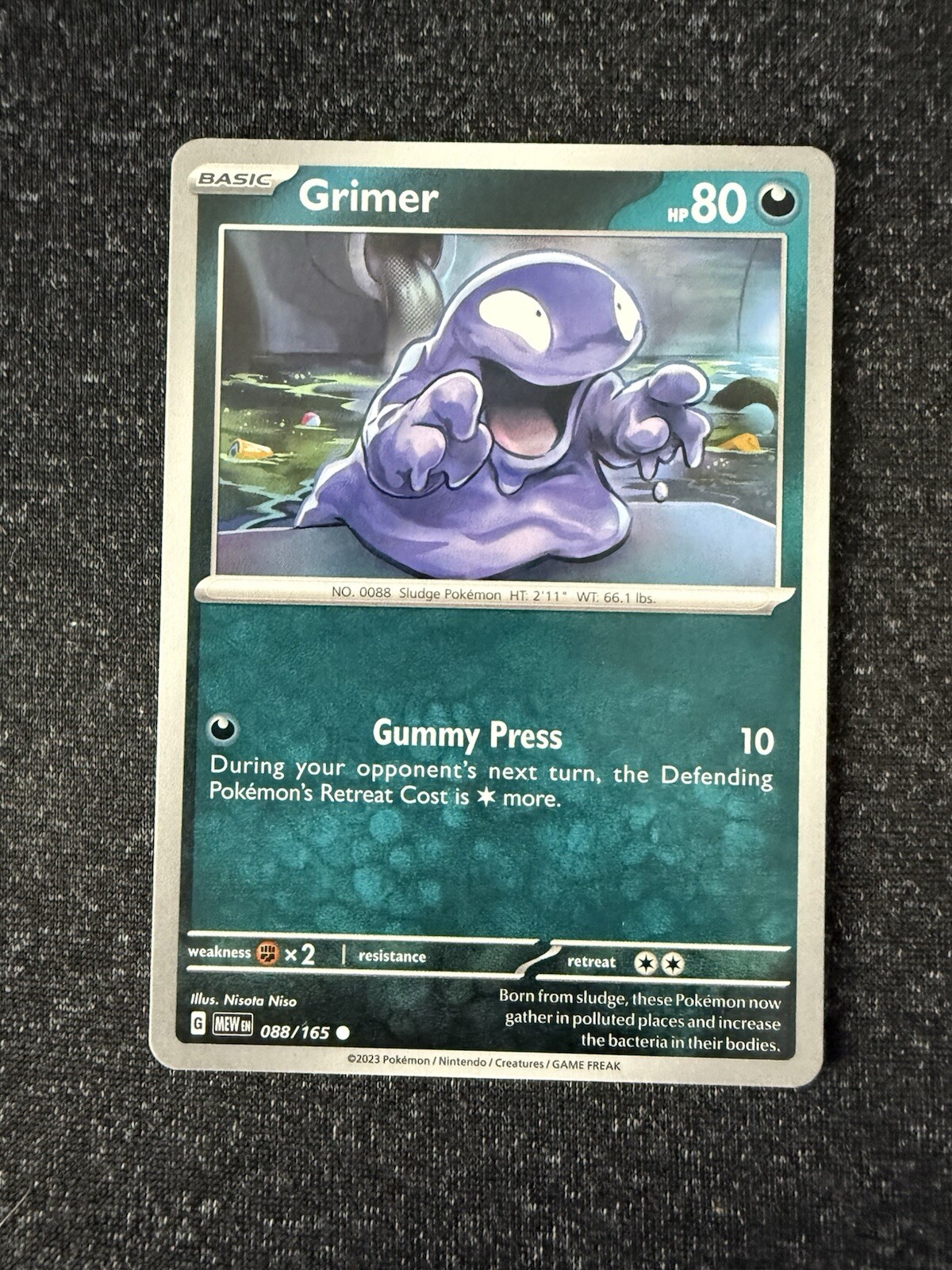 Grimer 088/165- Pokemon 151- Regular Common- NM/M