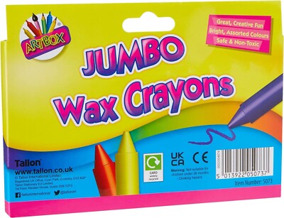 12 Stück Kinder Jumbo Wachsmalstifte Kunst Handwerk Kreativität Spaß Schreibwaren