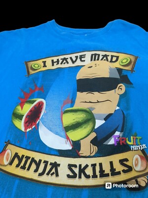 Fruit Ninja T-Shirt  I Have Mad Ninja Skills 2011 Officially Licensed Sz Med