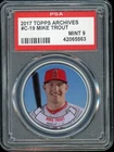 2017 Topps Archives Topps Coins Baseball #C-19 Mike Trout PSA 9