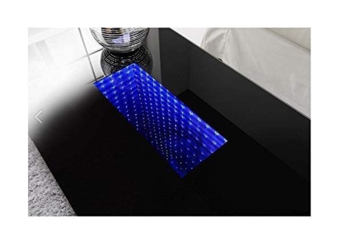 LED High Gloss Coffee Table White With Glass Top Modern Rectangular - Picture 3 of 4