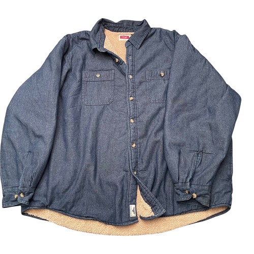 Wrangler Sherpa Lined Blue Denim Shirt 