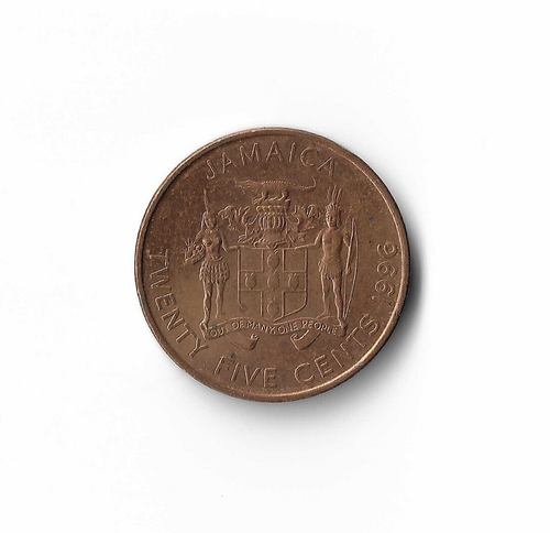 1996 Jamaica - 25 Cents - 661 - Copper Plated Steel - 3.6g