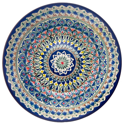Usbekische Rischtan Lagan Ø42cm Oriental Ljagan Keramik Schale handarbeit Mehrob
