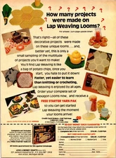 Love and Money Crafts Lap Weaving Looms Original Vintage Print Ad