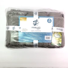 Spunloft Ultra Fresh Extra Soft Cotton Gray Luxuriously Soft Towel 6 Piece Set