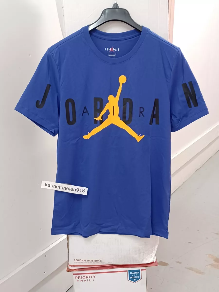 Jordan blue and yellow best sale shirt