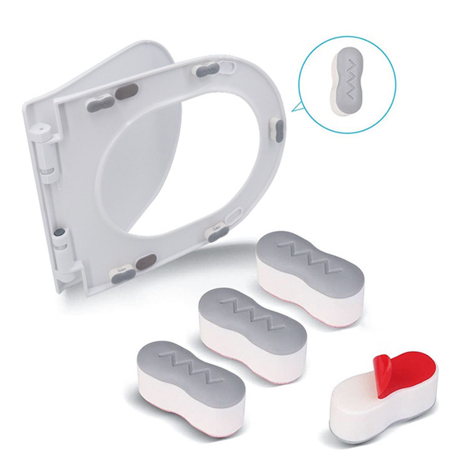 4pcs Selfadhesive Toilet Cover Shims Bidet Seat Cushioning Pads