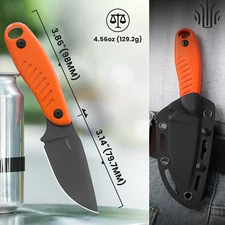 Kizer Hare Clip point Fixed Knife D2 Steel Orange G10 Handle with Sheath 1077A1