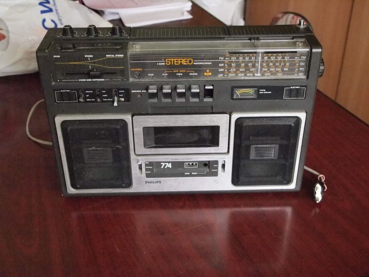 Philips 774 Stereo Cassette Player Radio Boombox Vintage, US