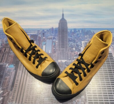 Converse Chuck Taylor All Star High Top Leather Wheat/Black Size 9 172014c New