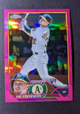 2023 Topps Chrome #199 Cal Stevenson Pink Rookie Oakland Athletics