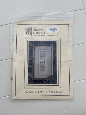 The Drawn Thread SUMMER INTO AUTUMN Cross Stitch Sampler Kit 2-1/8  x 8-5/8  NEW