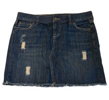 Vintage Old Navy Women s Size 6 35 X 15 Distressed Blue Jean/Denim Skirt. EUC.
