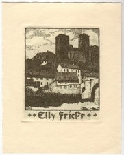 GERHARD WEDEPOHL: Exlibris für Elly Fricke, 1923