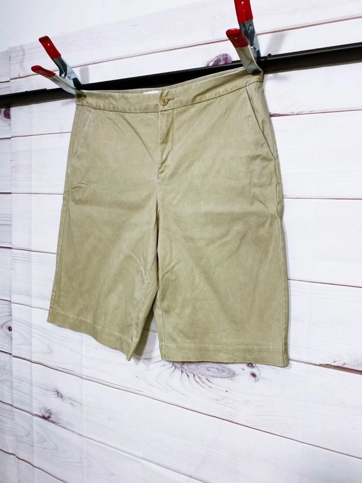 Pantalones cortos Coldwater Creek para mujer talla 14 beige bolsillos delanteros planos Foto 3 de 4