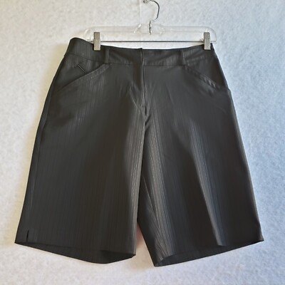 Nike Golf Shorts Dry Fit Performance Womens Black Pinstripes Athletic  Sport