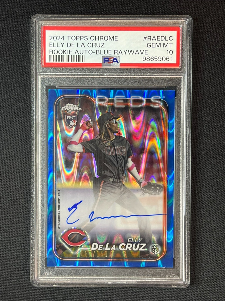 Topps Chrome ELLY DE LA CRUZ RC直筆150枚限定 PSA 10 ELLY DE LA CRUZ /150 BLUE ROOKIE ON CARD AUTO