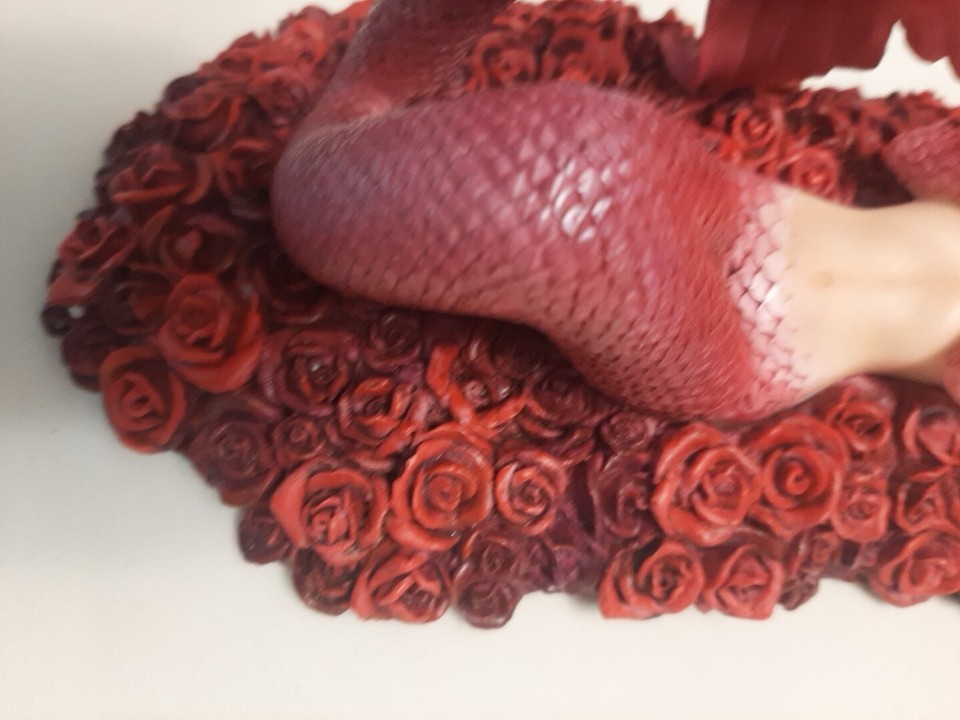 Mermaid figurine Floating Sea red Roses Sculpture Figurine by Selena ...