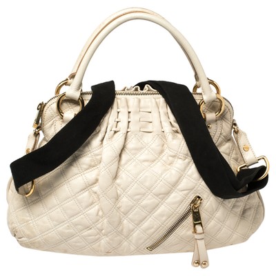 Marc Jacobs Cream Quilted Leather Cecilia Satchel | eBay