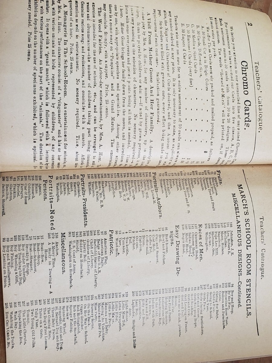 Antique 1890s Teacher's School Supplies Catalog Howe Publishing | eBay